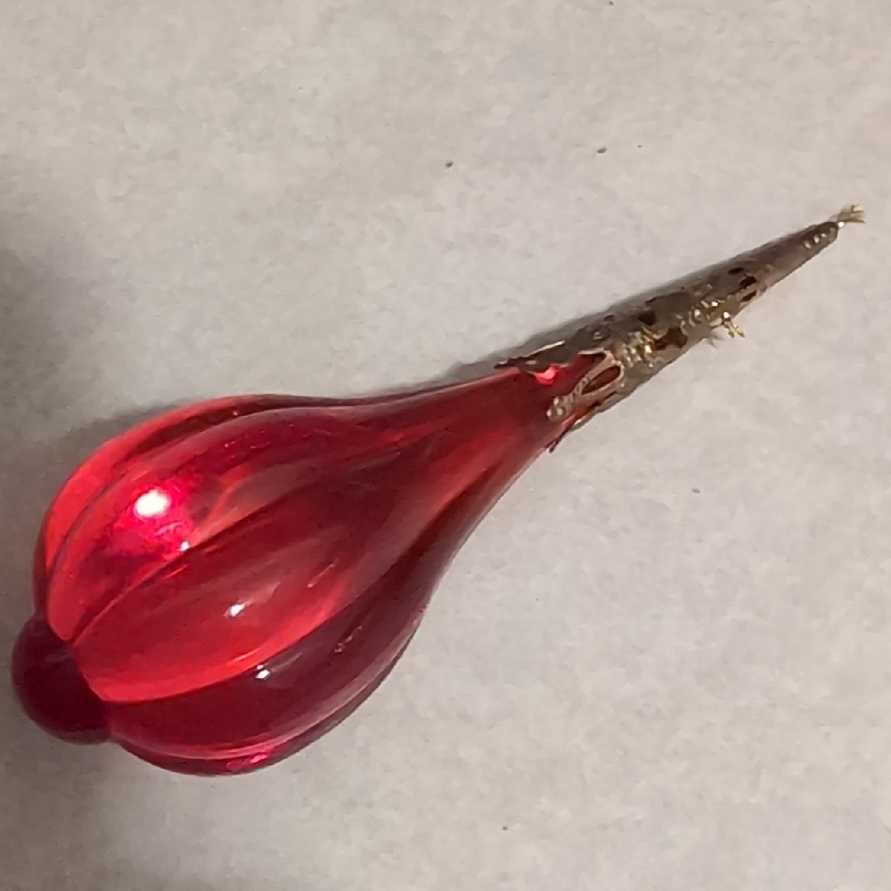 Elegant Red and Gold Glass Ornament